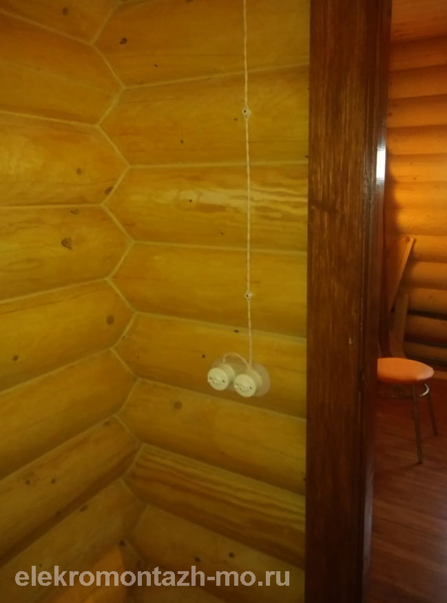Подключение розеток в деревянном доме
