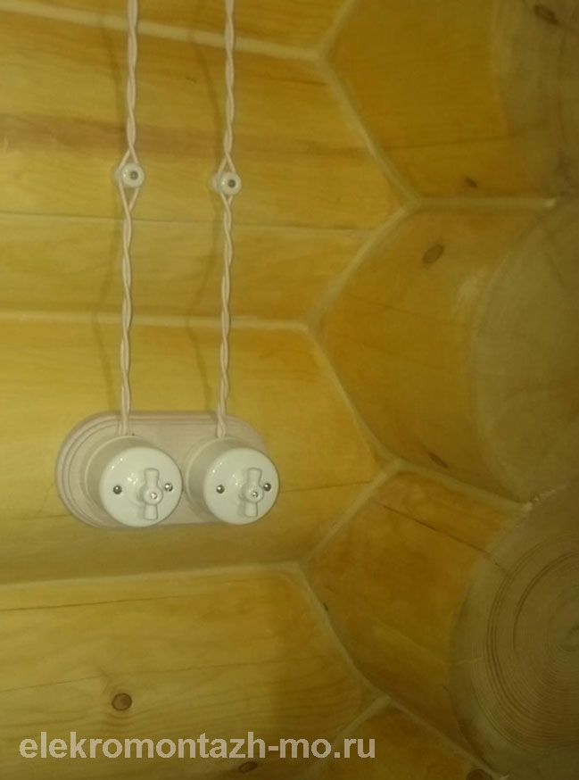 Подключение выключателей в бревенчатом доме